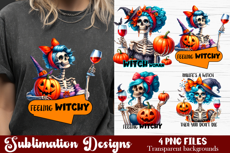 Witch housewives, Funny Skeleton Witch PNG