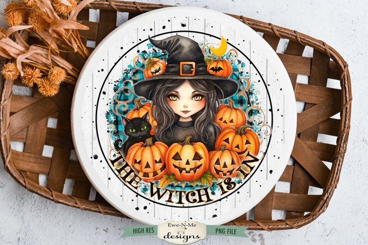 The Witch Is In | Halloween Round Sublimation Design
