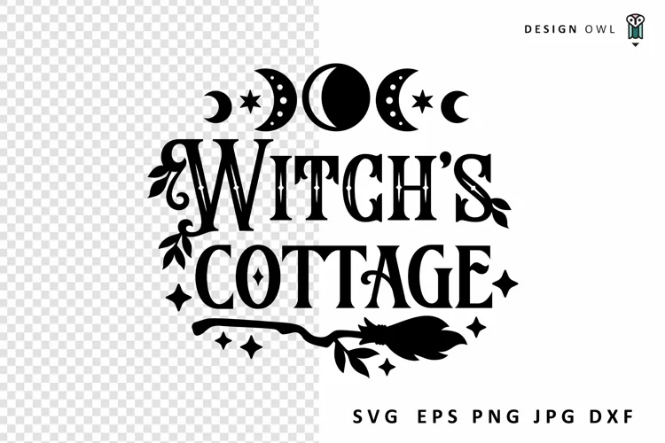 Witch's Cottage - Witchy Sign SVG