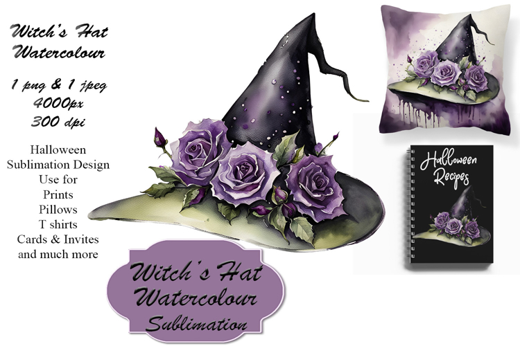 Witch's Hat & Roses Sublimation