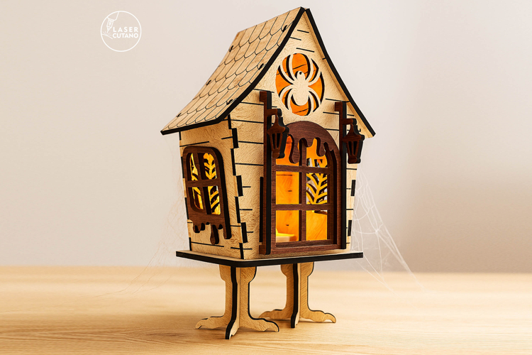Witchs Hut Lantern - Halloween Night Light & Spooky Decor