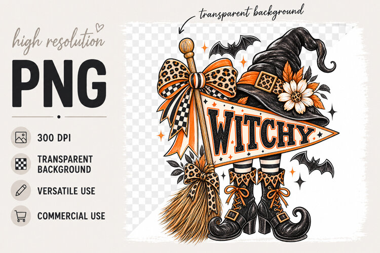Preppy Halloween Witchy PNG Design example image 1