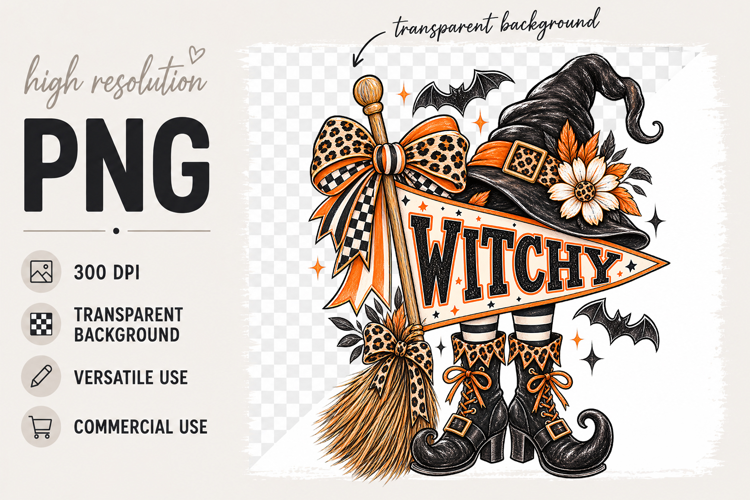 Preppy Halloween Witchy PNG Design