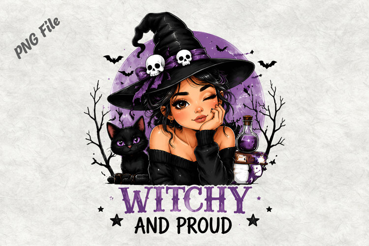 Witchy And Proud Halloween PNG example image 1