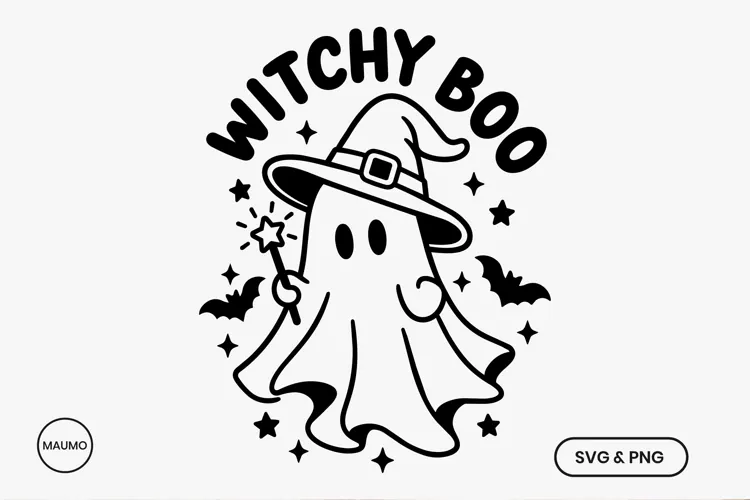 Witchy halloween ghost png