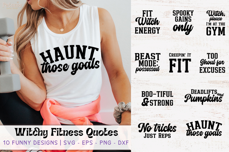 Funny Witchy Fitness Quotes SVG Bundle