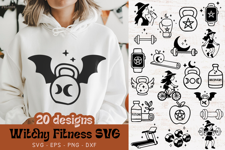 Witchy Fitness SVG Bundle | Workout SVG