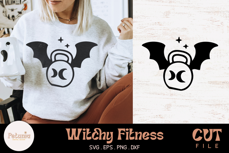 Kettlebell Halloween Cut File | Witchy Fitness SVG