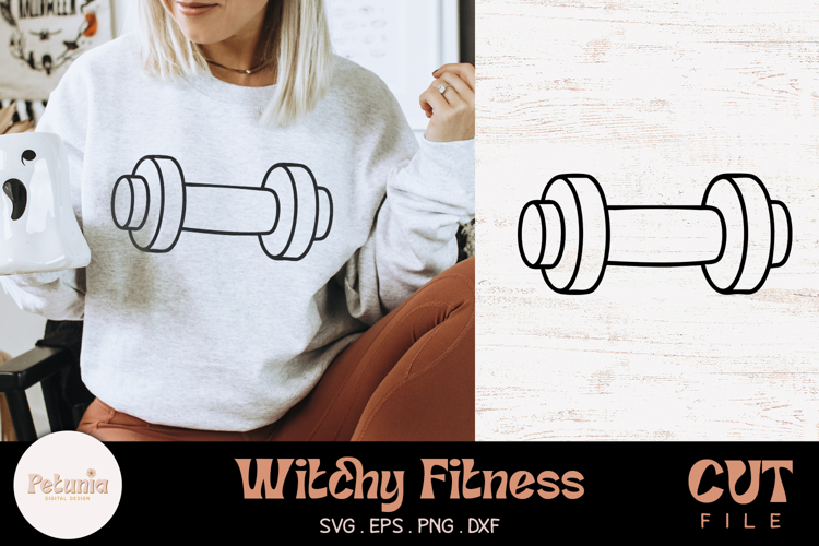Dumbbell SVG Cut File | Witchy Fitness SVG