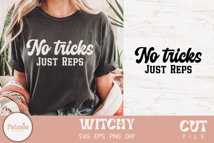 No Tricks Just Reps SVG | Witchy Fitness SVG