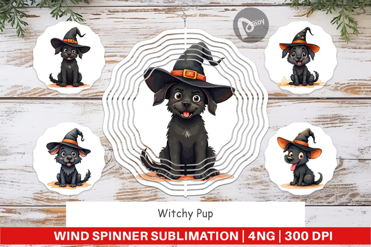 Wind Spinner Witchy Pup