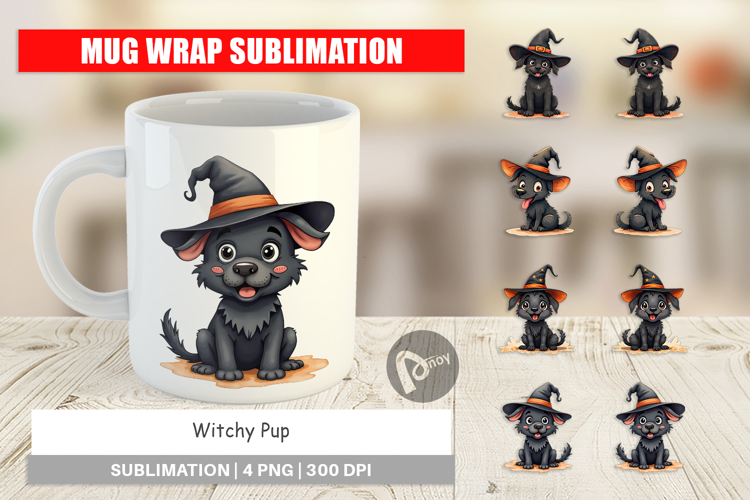 Mug Wrap Witchy Pup