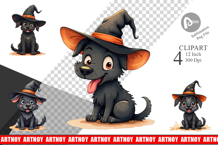 Witchy Pup Clipart