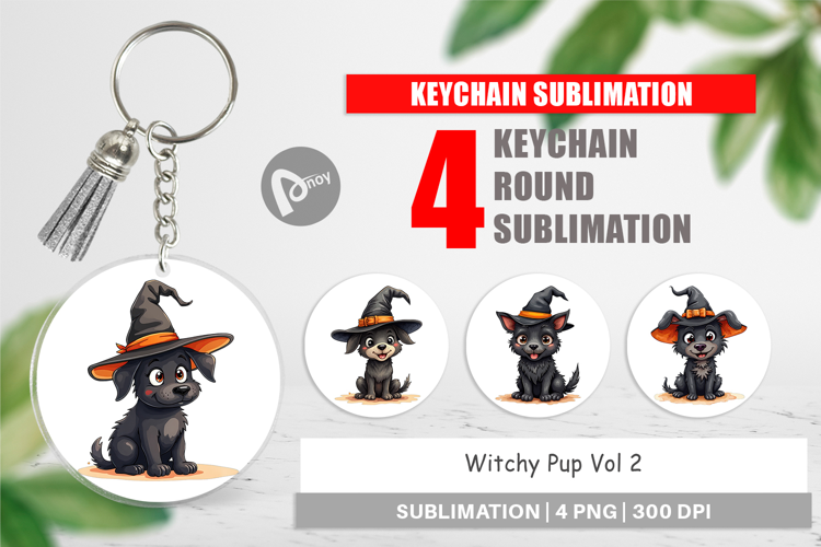 Keychain Witchy Pup