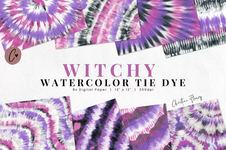 Witchy Watercolor Tie Dye Sublimation Digital Paper