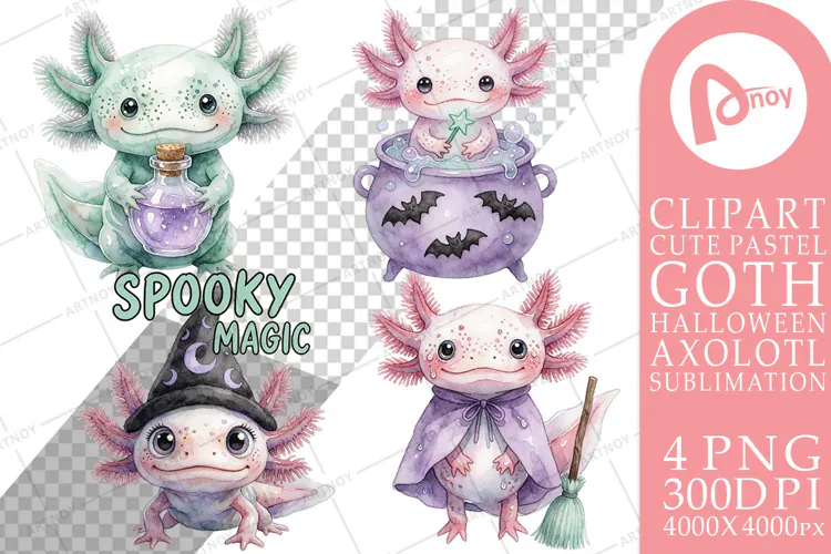 Witchy Wizard Axolotls Sublimation