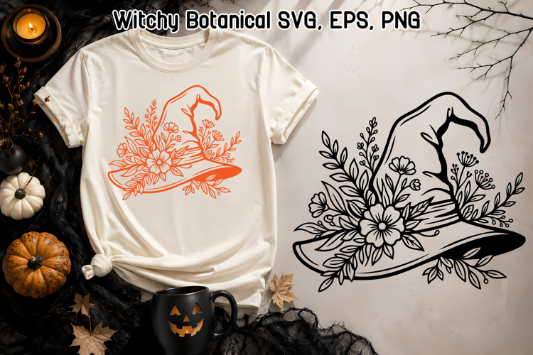 Floral Witch Hat SVG | Witchy Botanical Halloween Design