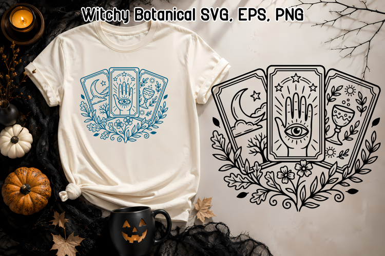 Tarot Cards SVG | Witchy Botanical Divination Design