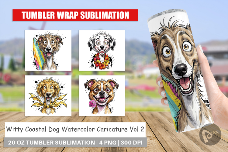 Witty Coastal Dog Tumbler