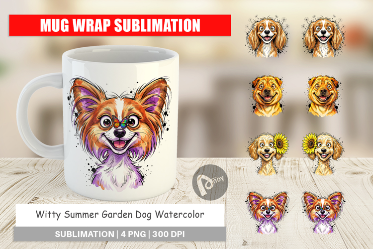 Summer Garden Dog Mug Wrap
