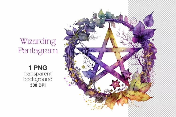 Floral Pentagram PNG,Witch Mystical Occult Witchcraft Symbol