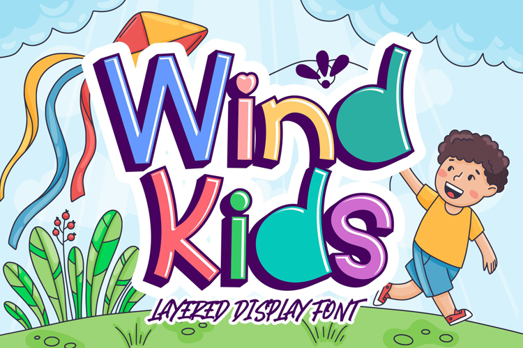 Wind Kids - Layered Display Font