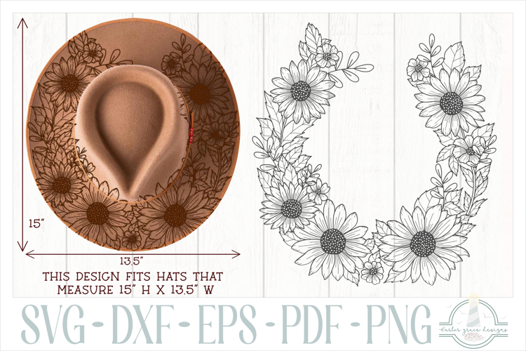 Daisies Hat Burning Design - Pyrography