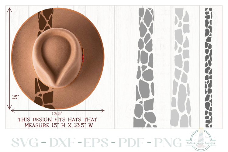Giraffe Print Hat Burning Pyrography Design