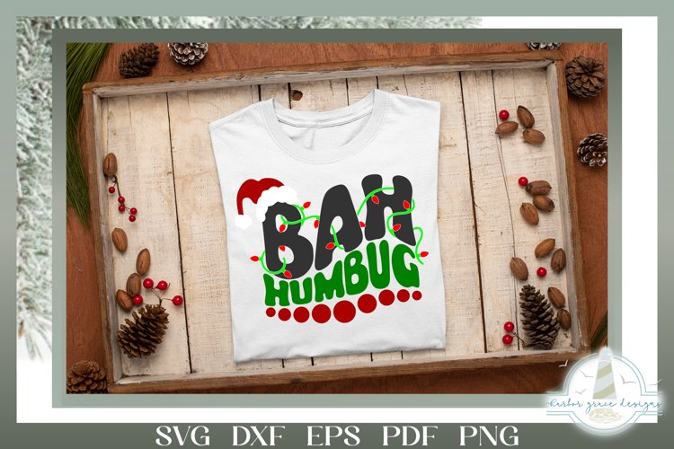 Bah Humbug - A Christmas Wavy Text Retro Style SVG