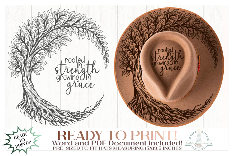 Tree of Life Hat Burning Design - For Pyrography