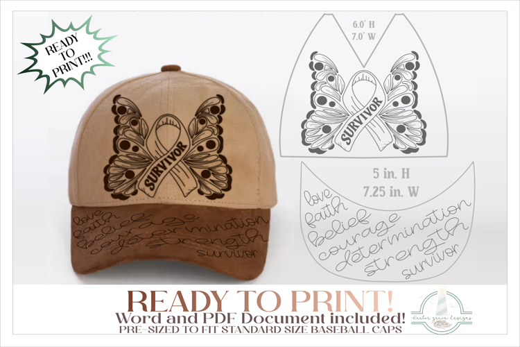 Survivor Butterfly Baseball Cap Hat Burning