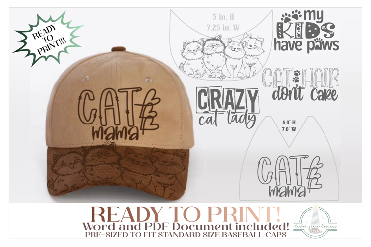 Cat Mama Baseball Cap Hat Burning Design