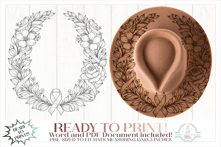 Awareness Ribbon Hat Burning Design for Pyrography