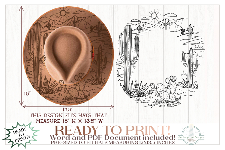 The Desert Hat Burning Design - Pyrography