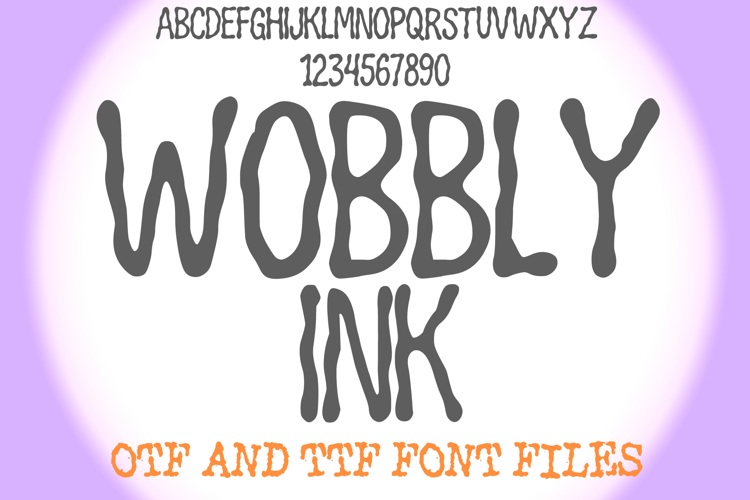 Wobbly Ink Lettering ABC Text Font Alphabet OTF Type