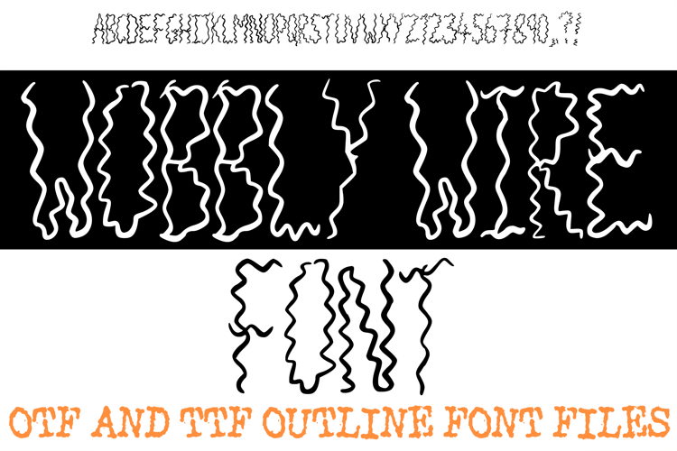Wobbly Wire Lettering Font Spring Bouncy ABC OTF Type