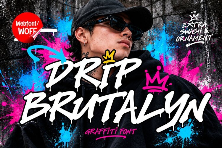 Drip Brutalyn - Melted Marker Graffiti Webfont example image 1