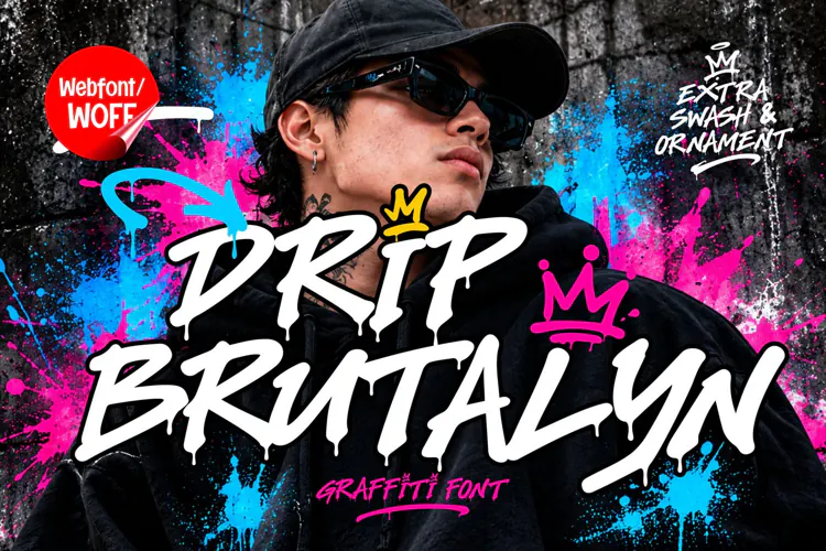 Drip Brutalyn - Melted Marker Graffiti Webfont