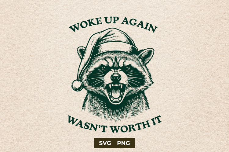Funny Sarcastic Raccoon Morning SVG Cut File Design