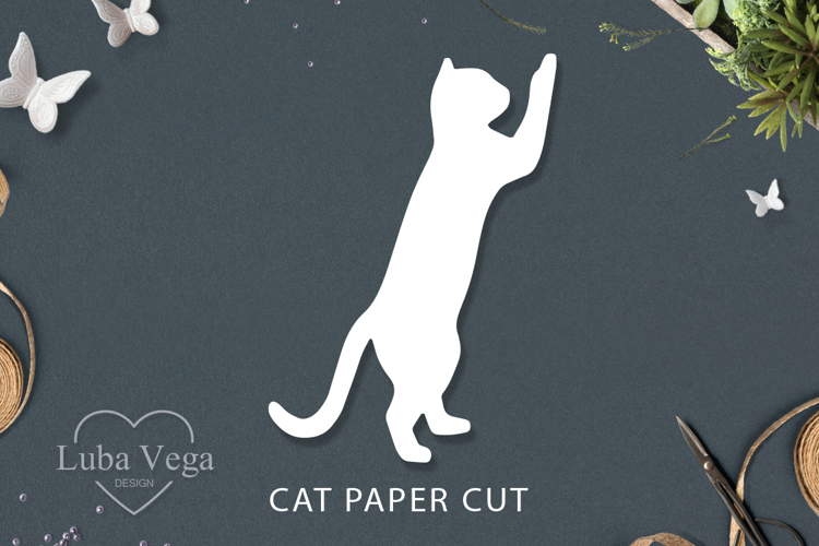 Cat paper SVG / Cat SVG / cat silhouette png