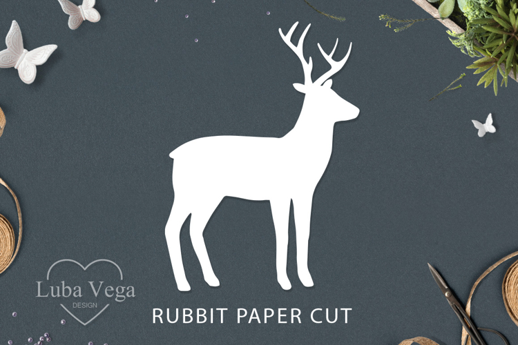 Deer silhouette template / Bear paper cut