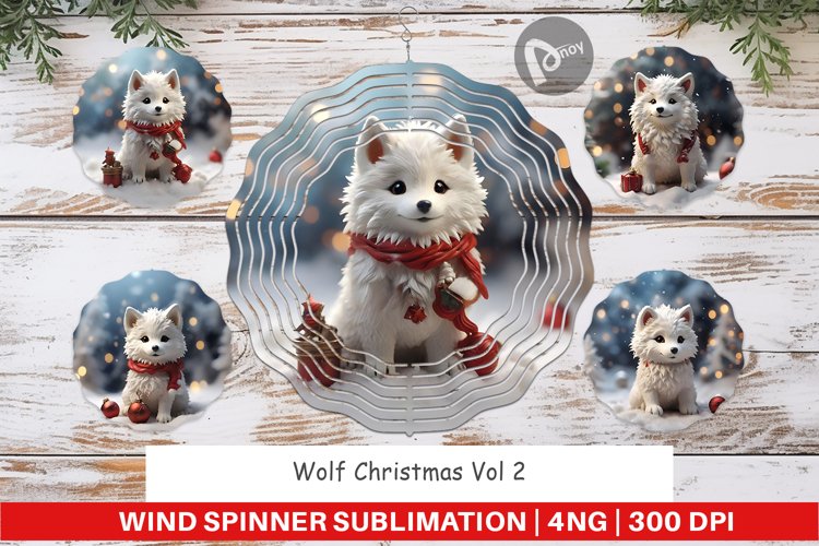 Wind Spinner Wolf Christmas