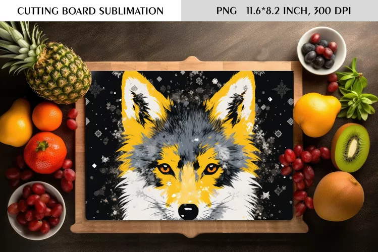 Winter Wolf|Christmas|Cutting Board Sublimation