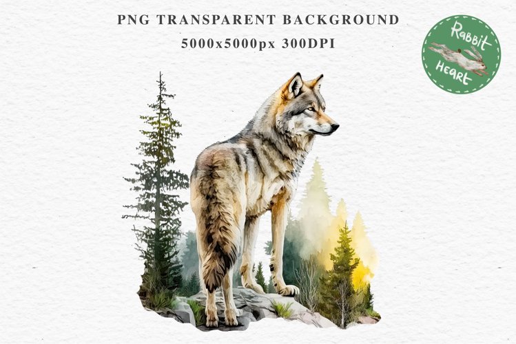 Wolf Forest Animals Clipart PNG Scrapbooking Nursery Art Image Watercolor  Transparent Print invitation shirt designs sublimation kids printable digital  watercolor wolf floral, scrapbooking clipart, sublimation nursery drawing, forest animals