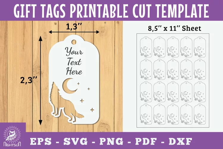 Wolf Gift Tags Printable Cut
