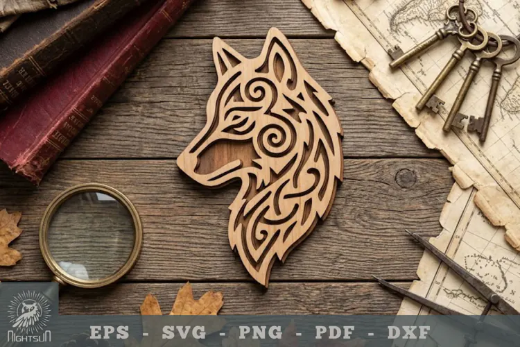 Wolf Head Lasercut Decoration 2