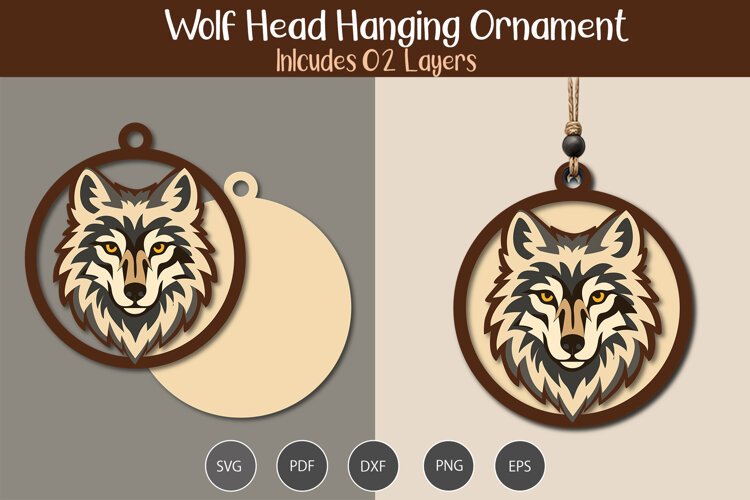 Wolf Head Hanging Ornament example image 1