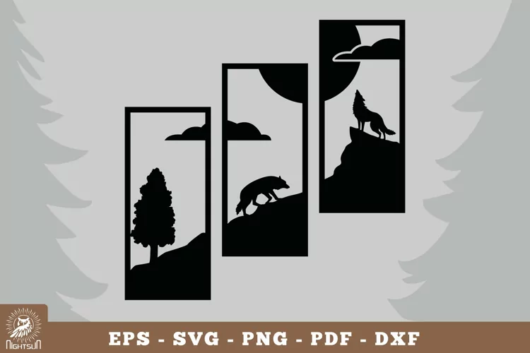 Wolf in Forest Home Decor SVG