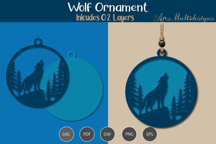 Wolf Ornament SVG