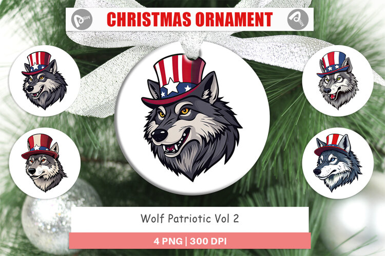Ornament Wolf Patriotic example image 1